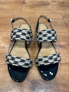 Tory Burch Lola Flat Sandals Slingback Woven 6.5